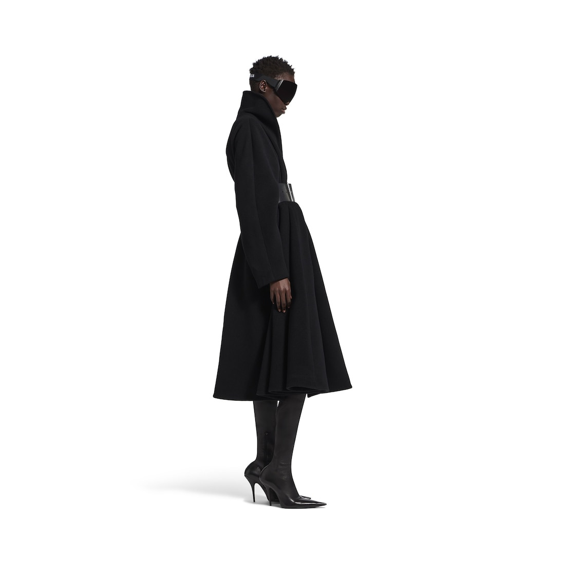 Women's Wrap Coat in Black - 3