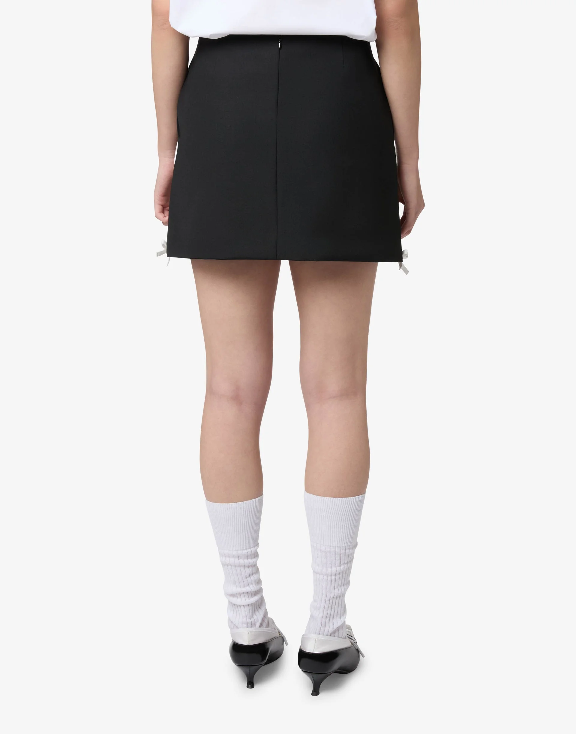 WOOL SKIRT WITH BOWS - 1