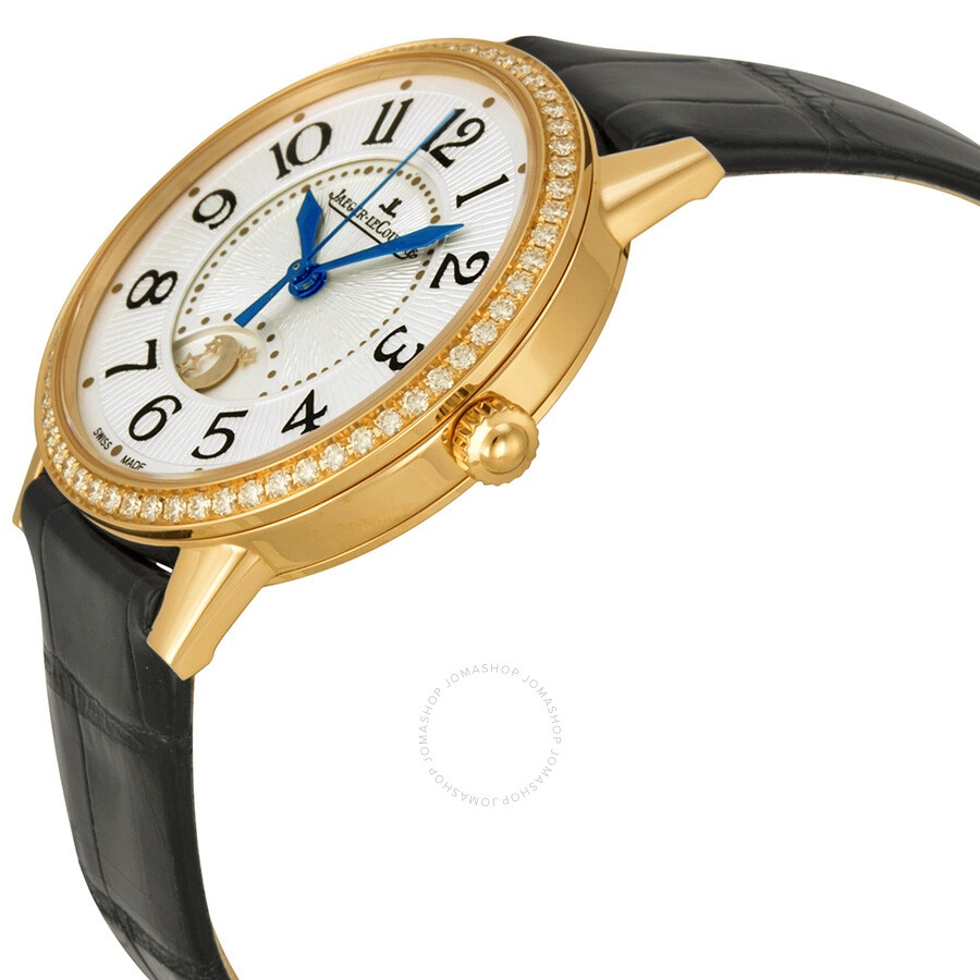 Jaeger LeCoultre Rendez-Vous Silver Dial 18kt Rose Gold Diamond Black Leather Ladies Watch Q3442520 - 2