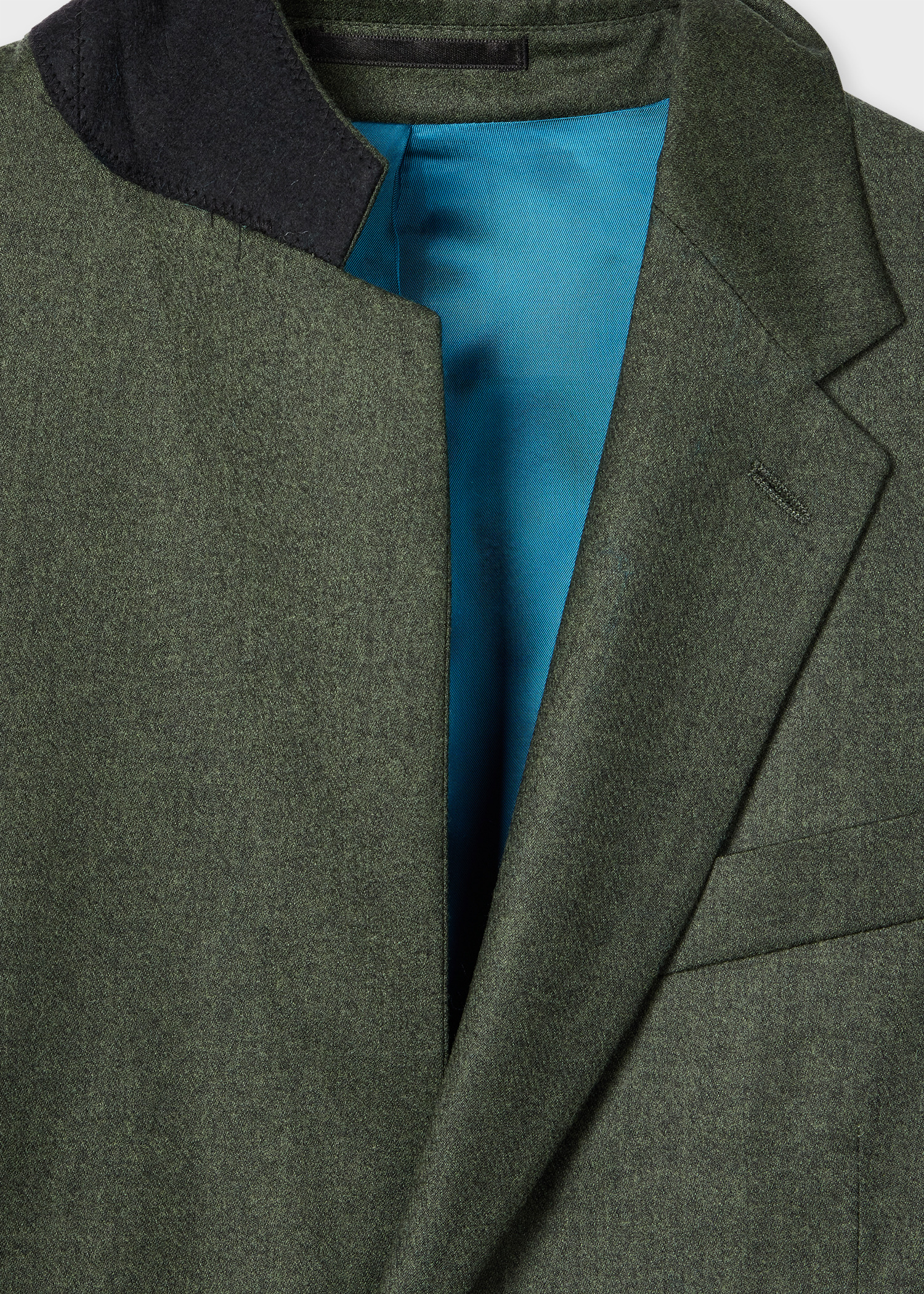 Tailored-Fit Green Overdyed Wool-Cashmere Flannel Blazer - 2