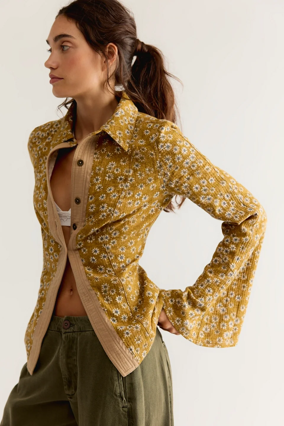 We The Free Mod Mix Printed Button Down Top - 1