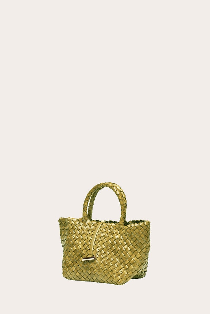 MINI LEATHER BASKET LIME - 2