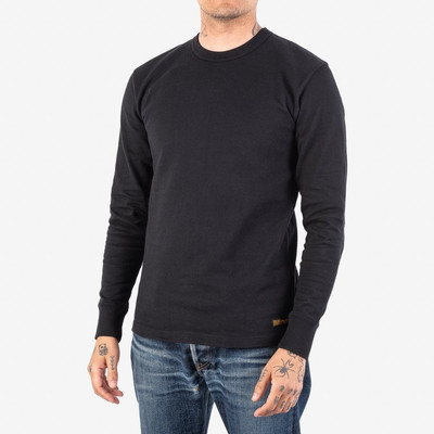 Iron Heart IHTL-1501-BLK 11oz Cotton Knit Long Sleeved Crew Neck Sweater - Black outlook