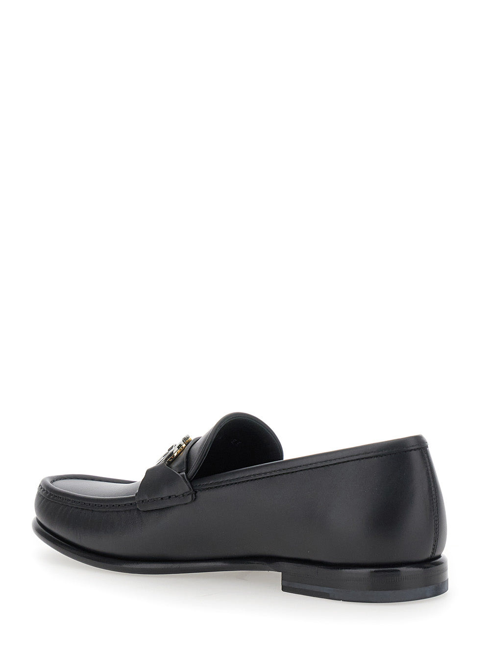 Ferragamo Men 'Avril' Black Loafers With Gancini Plaque On The Front In Leather Man - 3