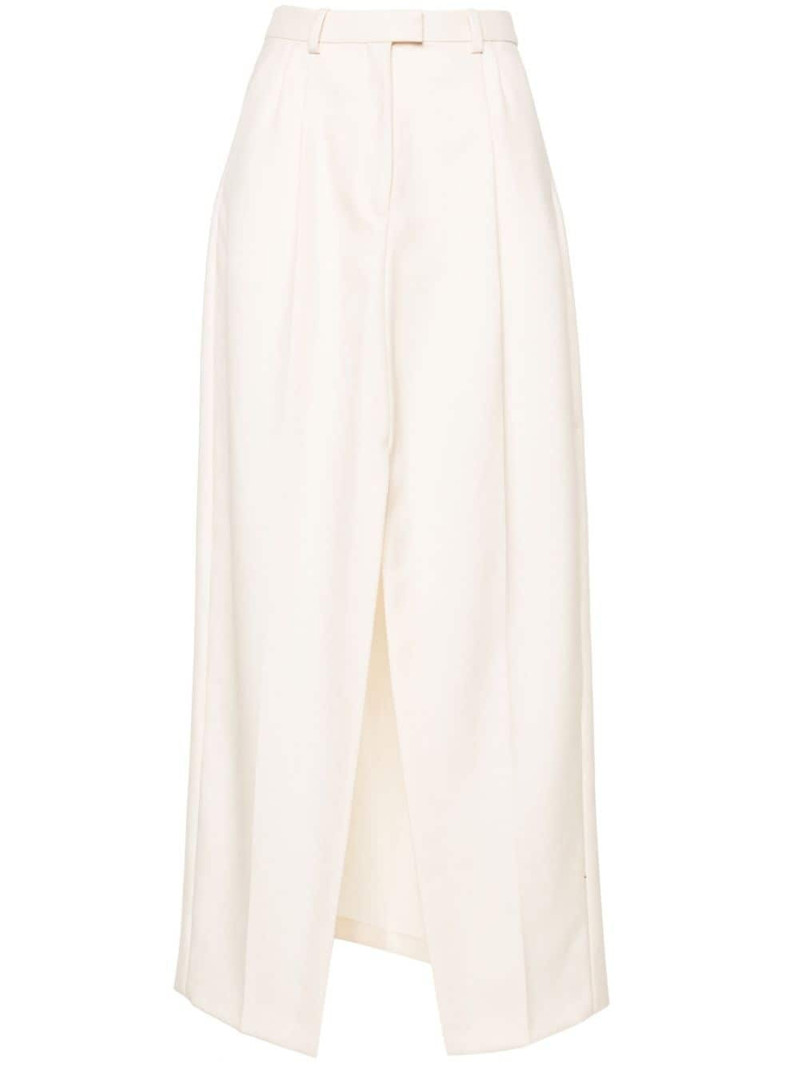 high-waist gabardine long skirt 1