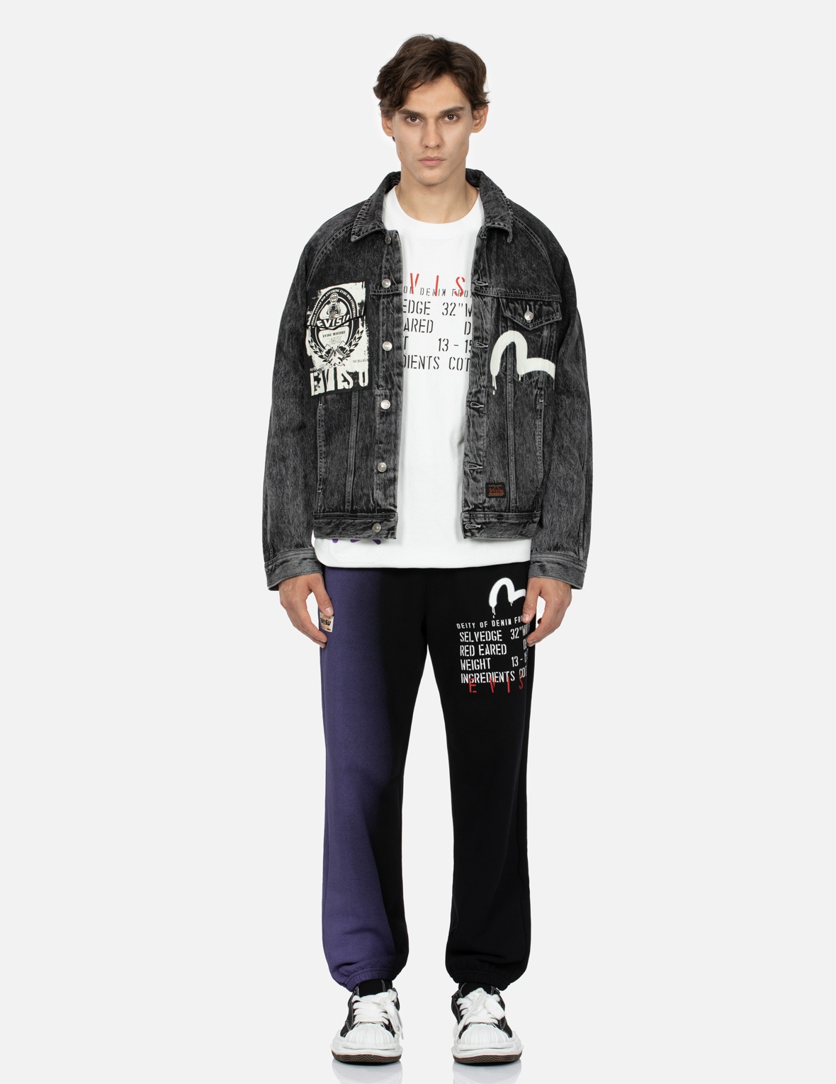 POSTER GRAPHIC AND SEAGULL PRINT LOOSE FIT DENIM JACKET - 5