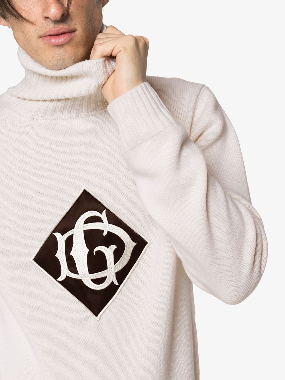 logo-embroidered turtleneck sweater - 5