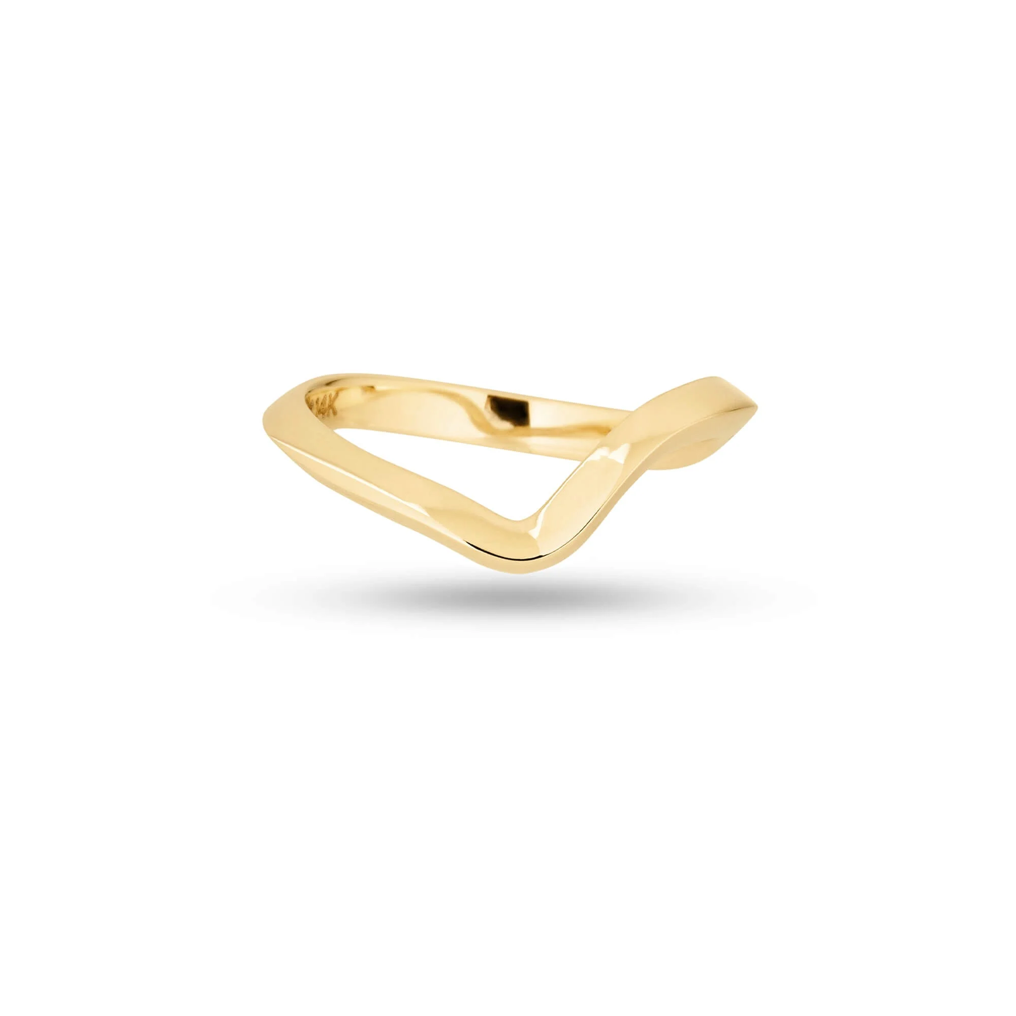 Gold Luxe Ribbon Ring Band - 1