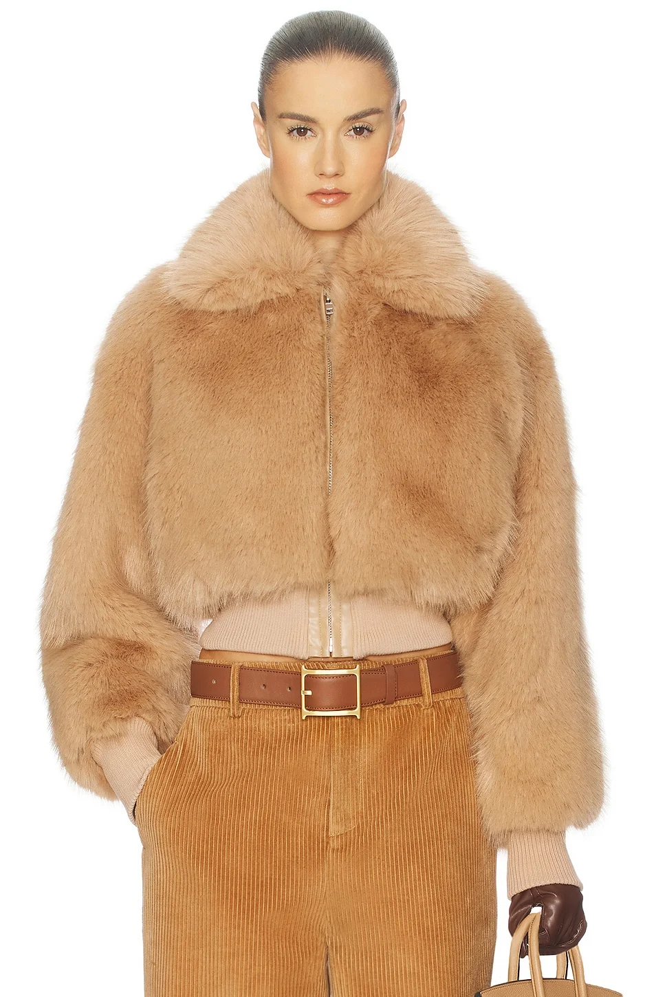 Faux Fox Bomber Jacket - 1