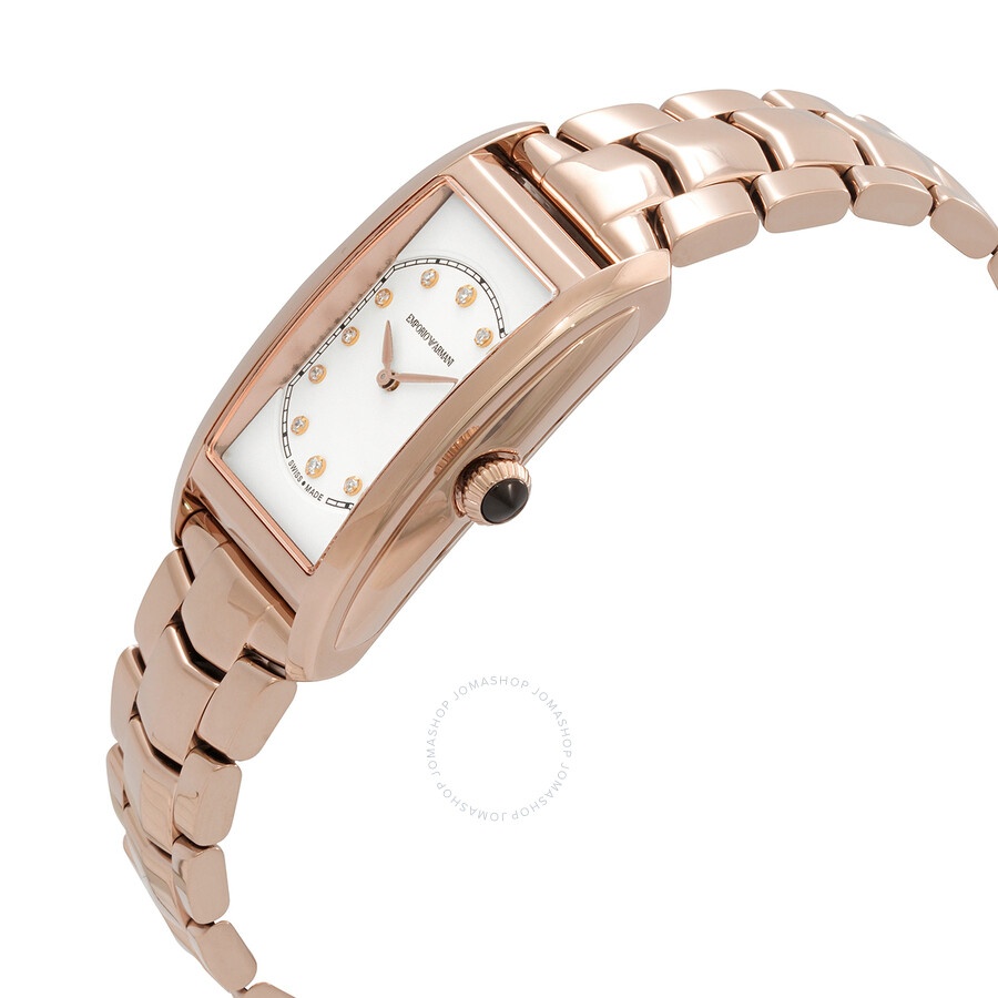 Emporio Armani Swiss Made  Quartz Diamond White Dial Ladies Watch ARS8303 - 2
