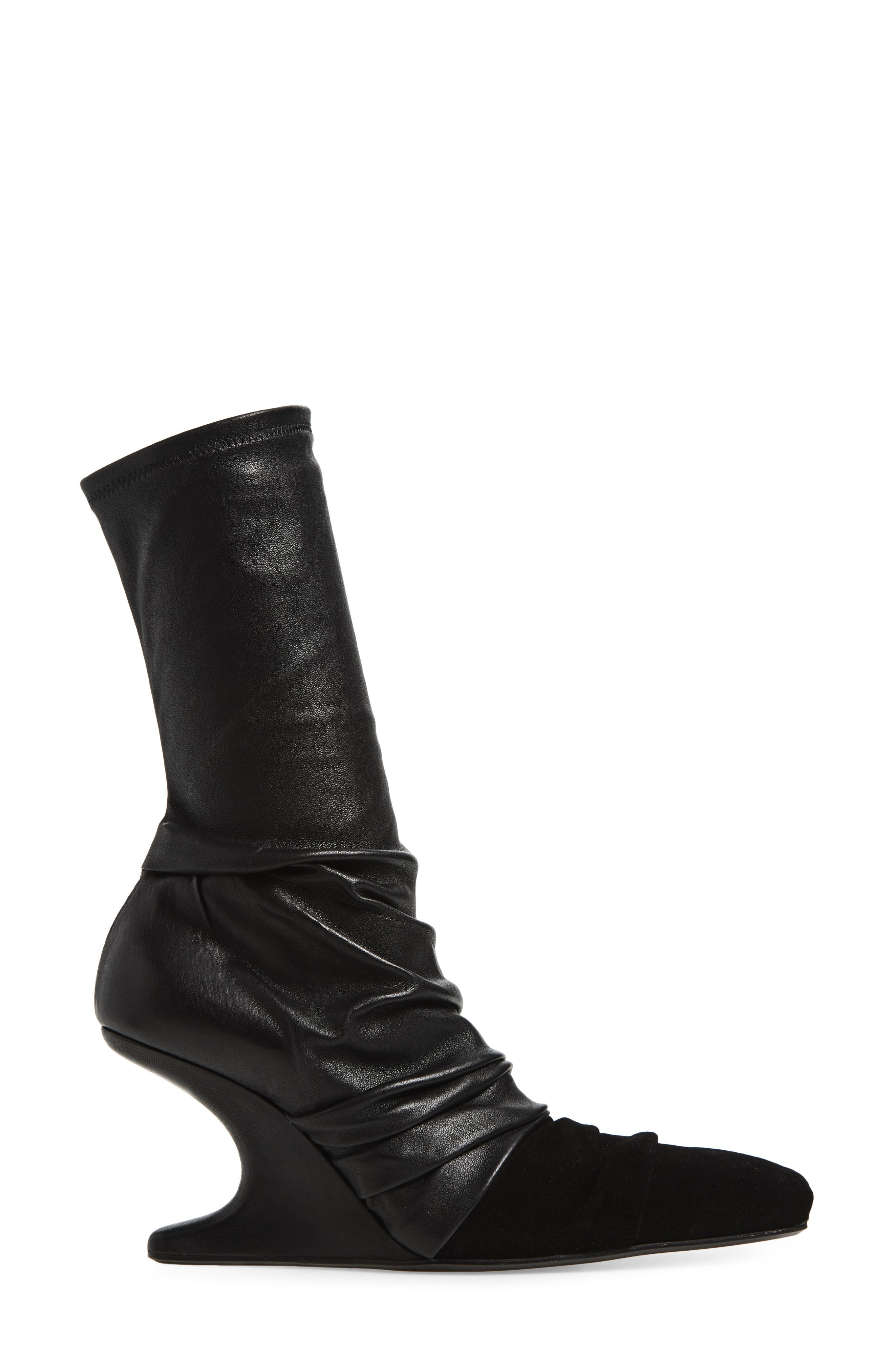 Rick Owens Cantilever Mixed Media Boot in Black/Black at Nordstrom - 3