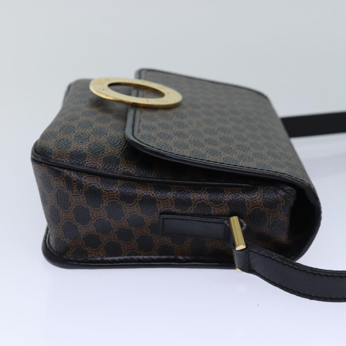 CELINE Macadam Canvas Shoulder Bag Pvc Leather Black - 4