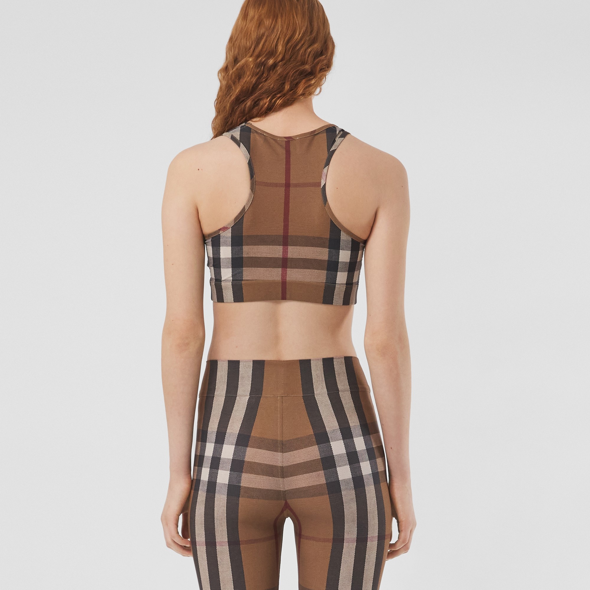 Check Stretch Jersey Cropped Top - 3