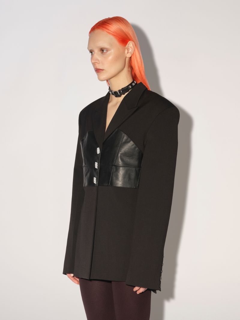 LEATHER PANEL TAILORING JACKET - 6