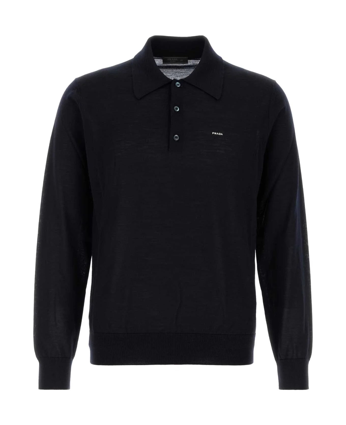 Midnight Blue Wool Polo Shirt - 1
