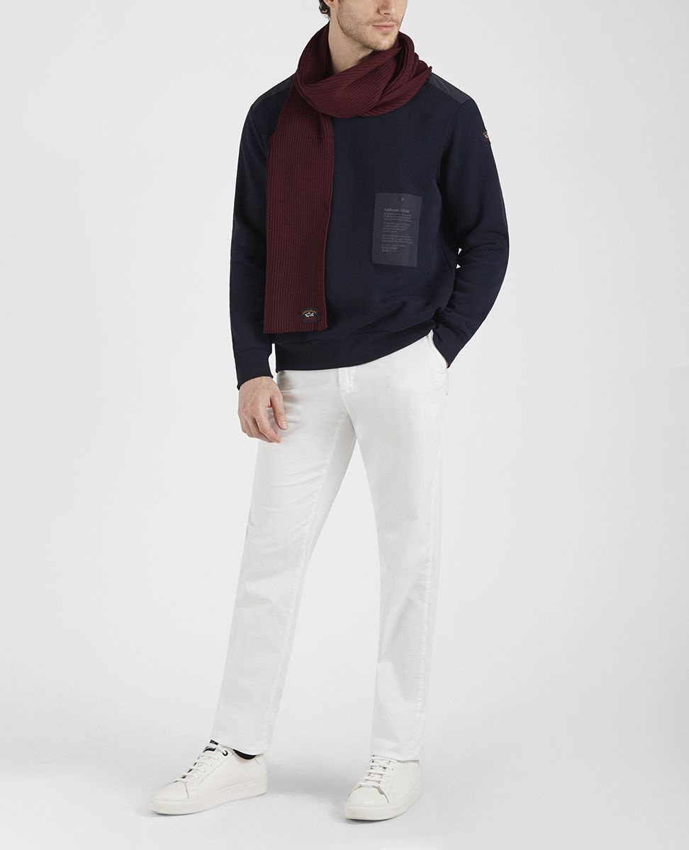 Wool scarf with iconic badge - 2