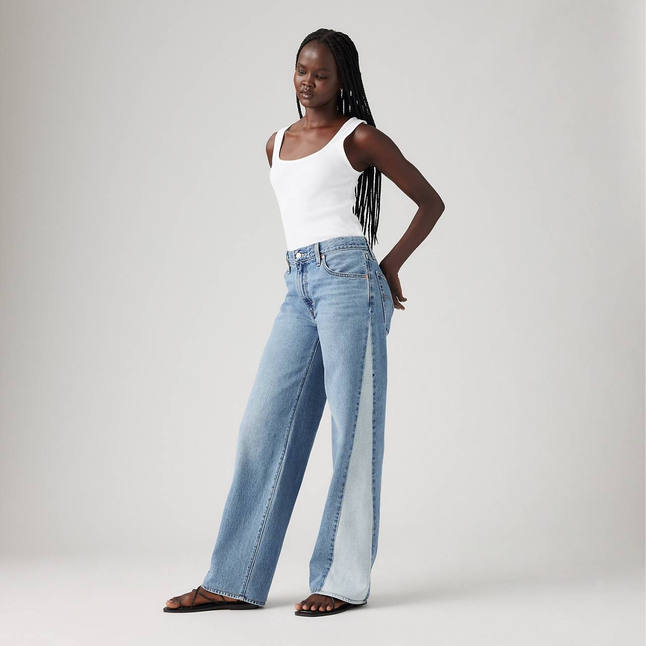 BAGGY DAD PIECED WOMEN'S JEANS - 2
