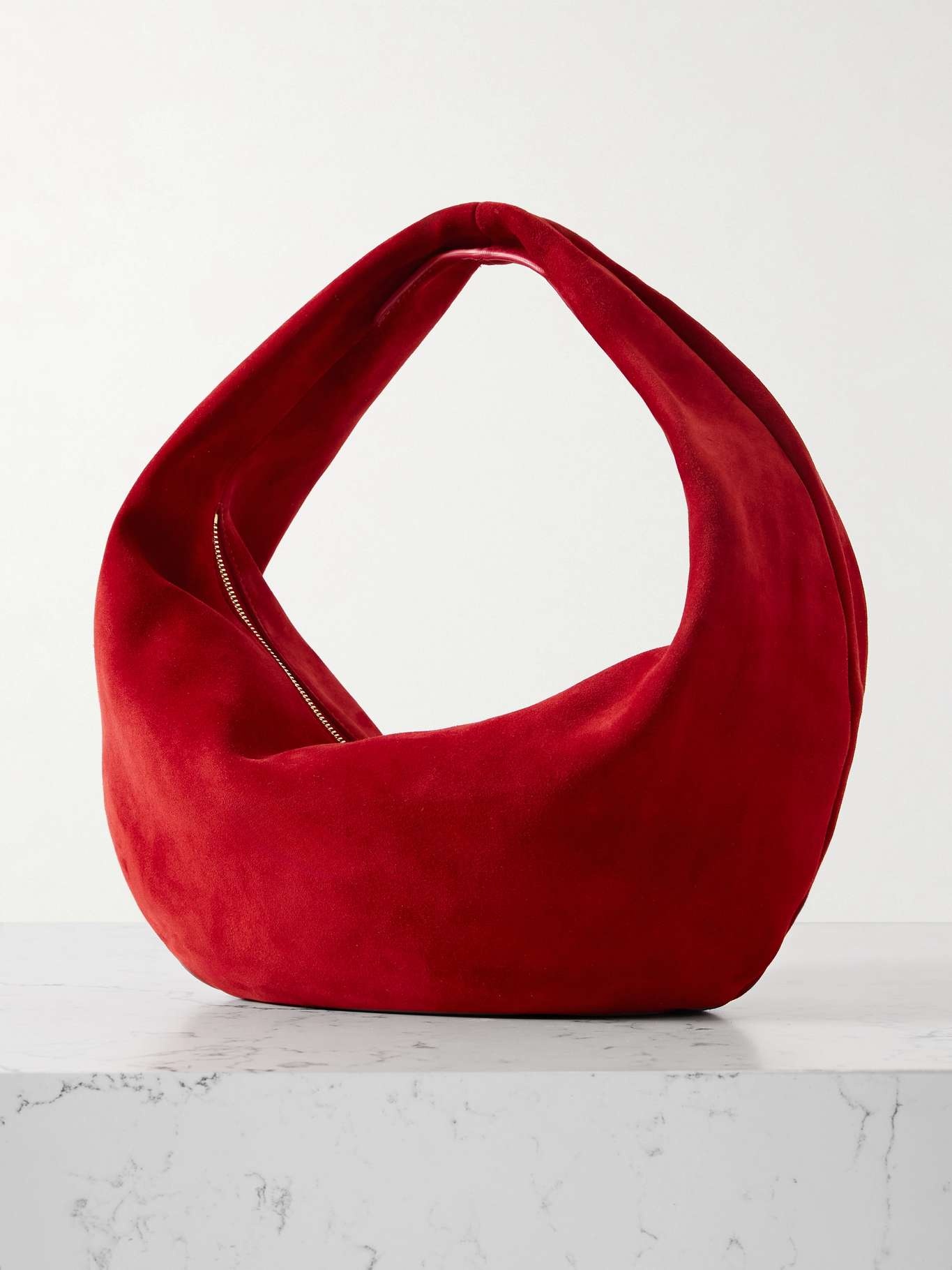 Olivia medium suede tote Red - 3