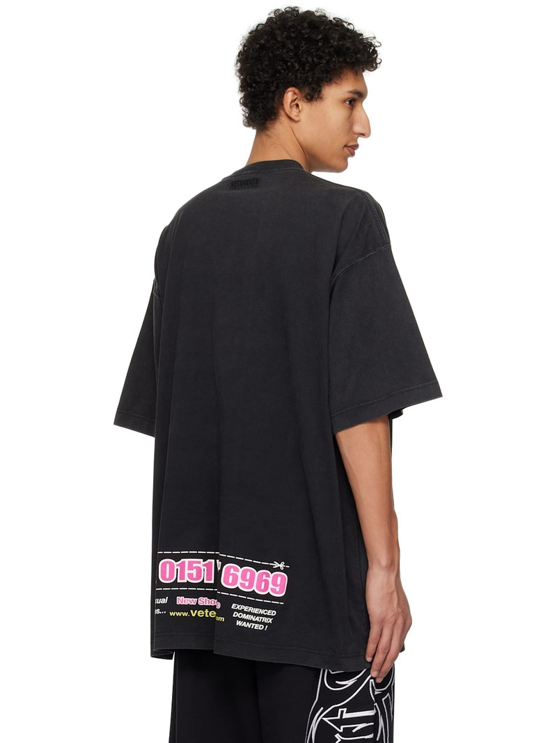 Black Oversized 'Dominatrix Hotline' T-shirt 3