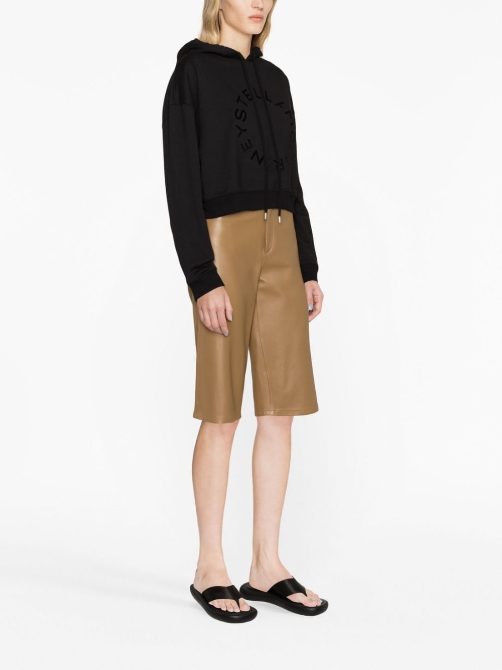 logo-print cropped cotton sweatshirt - 3