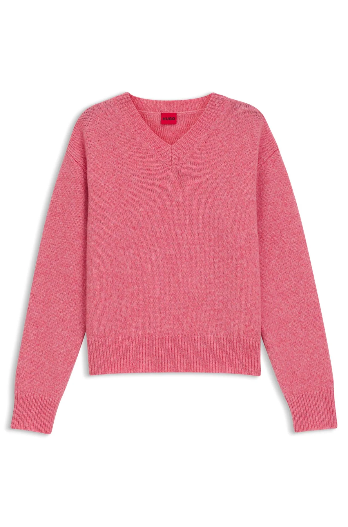 V-NECK SWEATER IN WOOL WITH LOGO DETAIL - 1