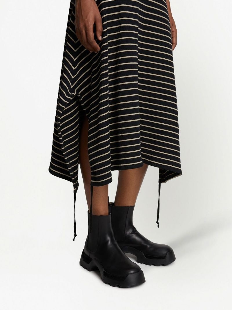 striped ribbed-knit sleeveless dress - 5