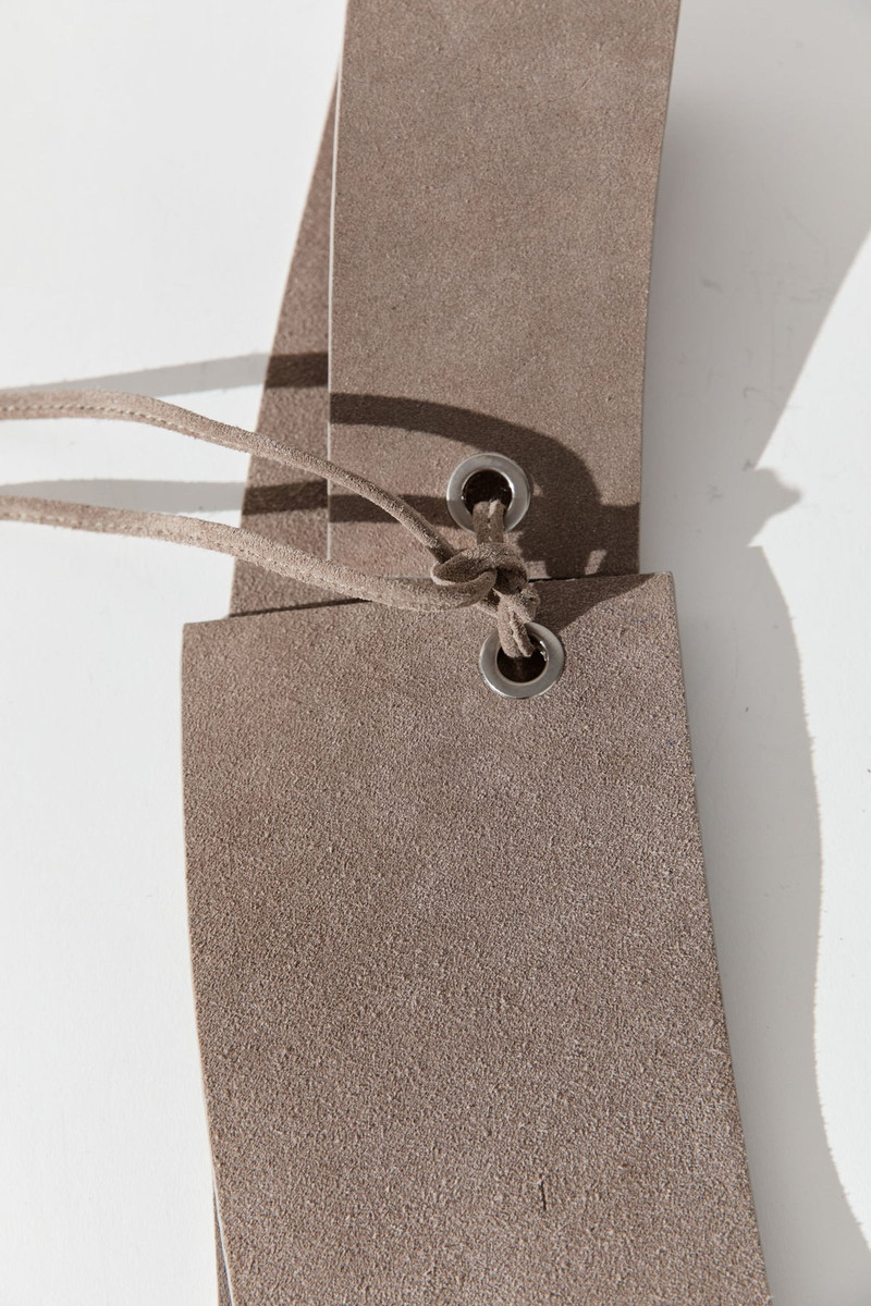 Suede Asymmetric Belt - Almond 6