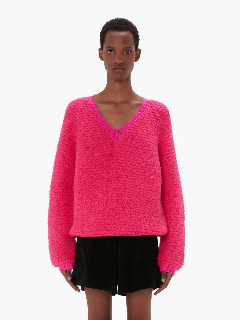 BOUCLE V-NECK SWEATER - 2