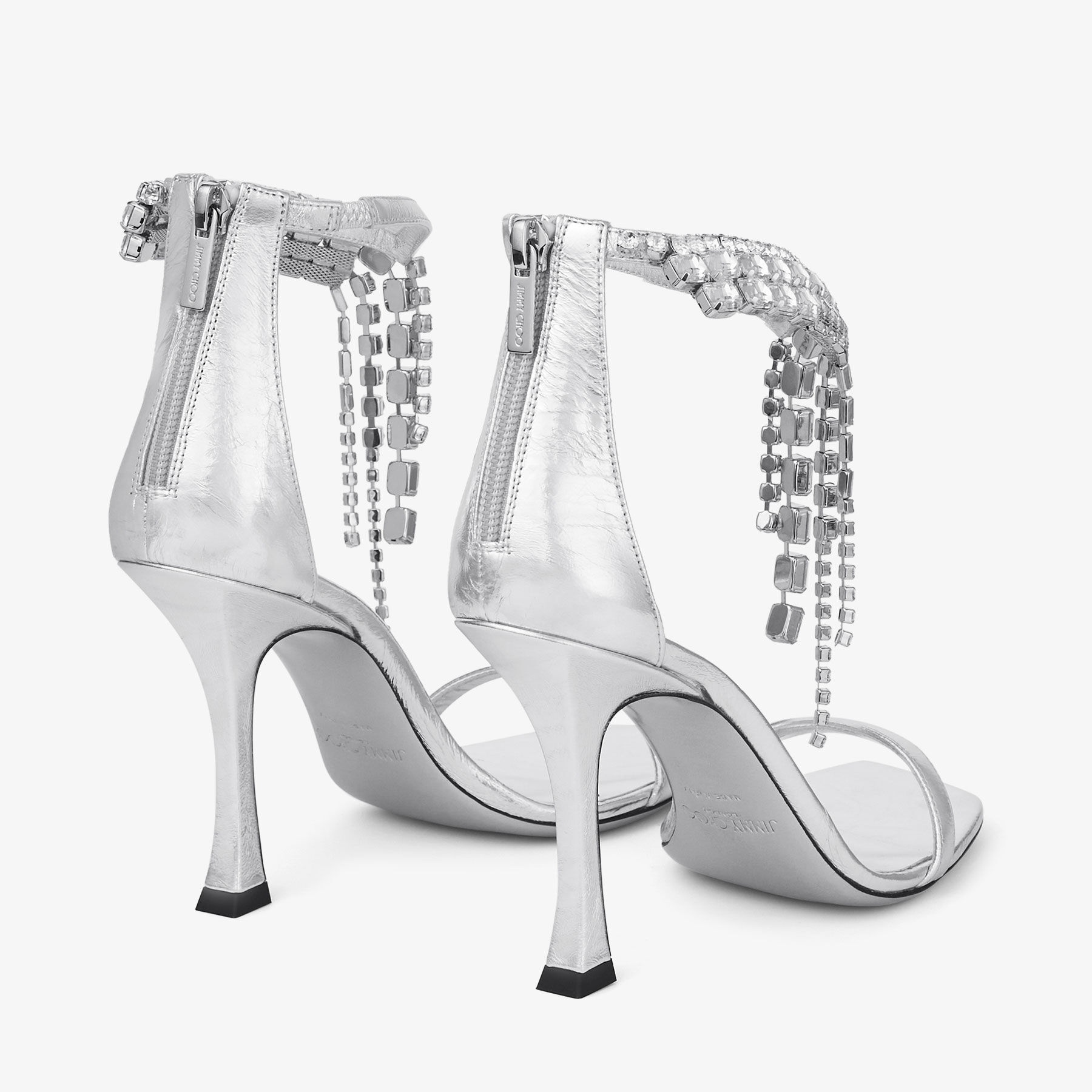 Verity Sandal 100
Silver Vintage Metallic Leather Sandals - 6