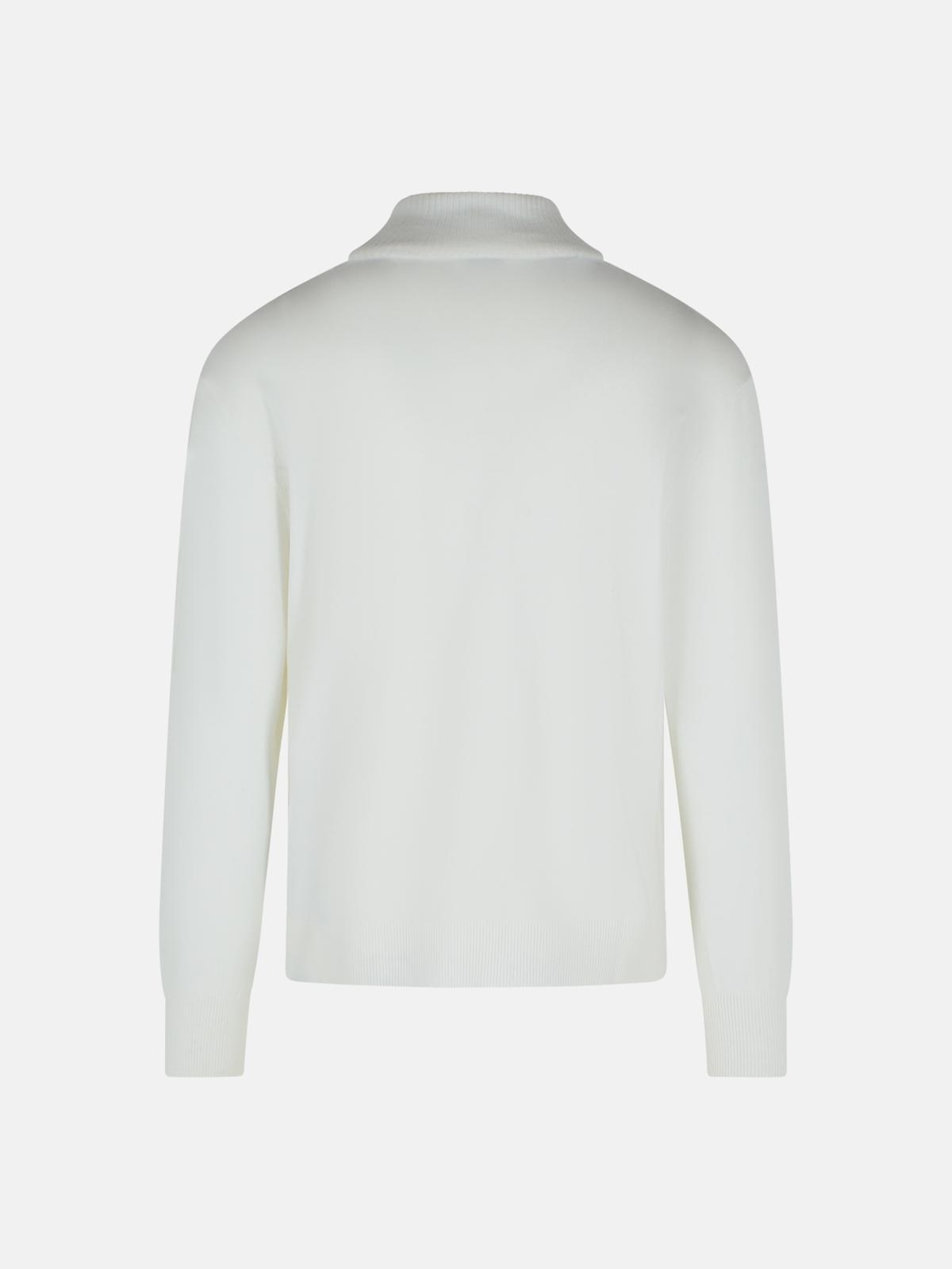 'LENS' TURTLENECK SWEATER IN WHITE VIRGIN WOOL BLEND - 3
