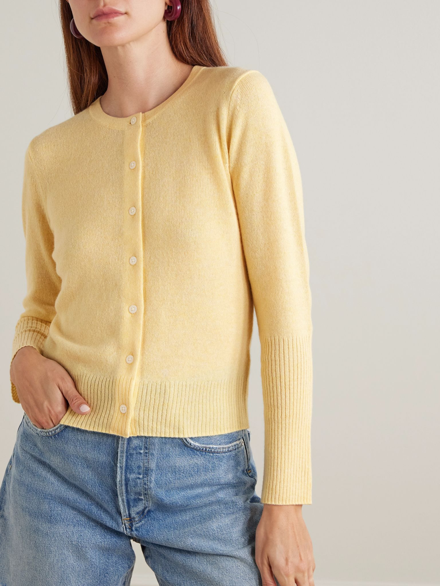 Jane cashmere cardigan Yellow - 3