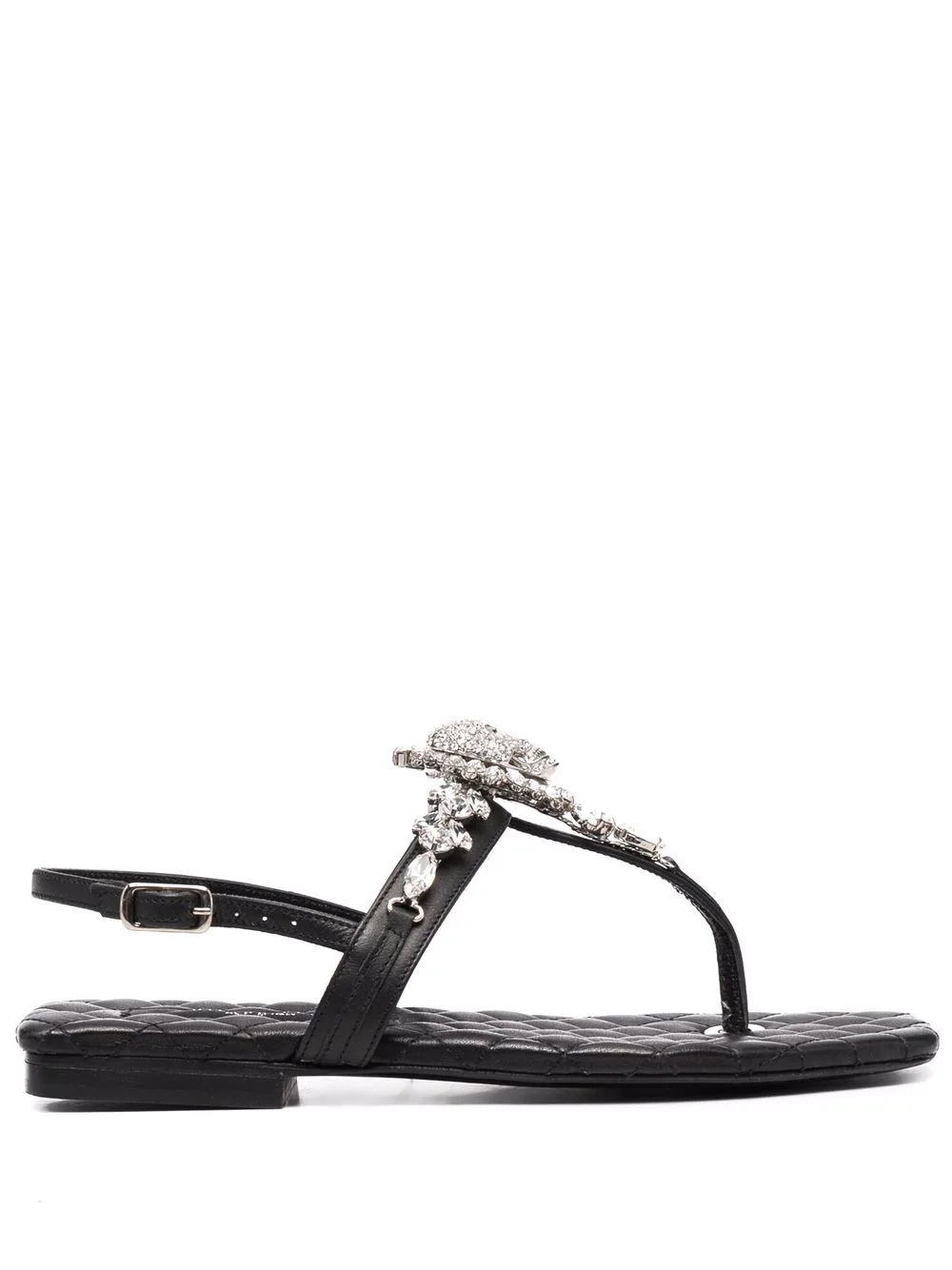 crystal-skull leather sandals - 1