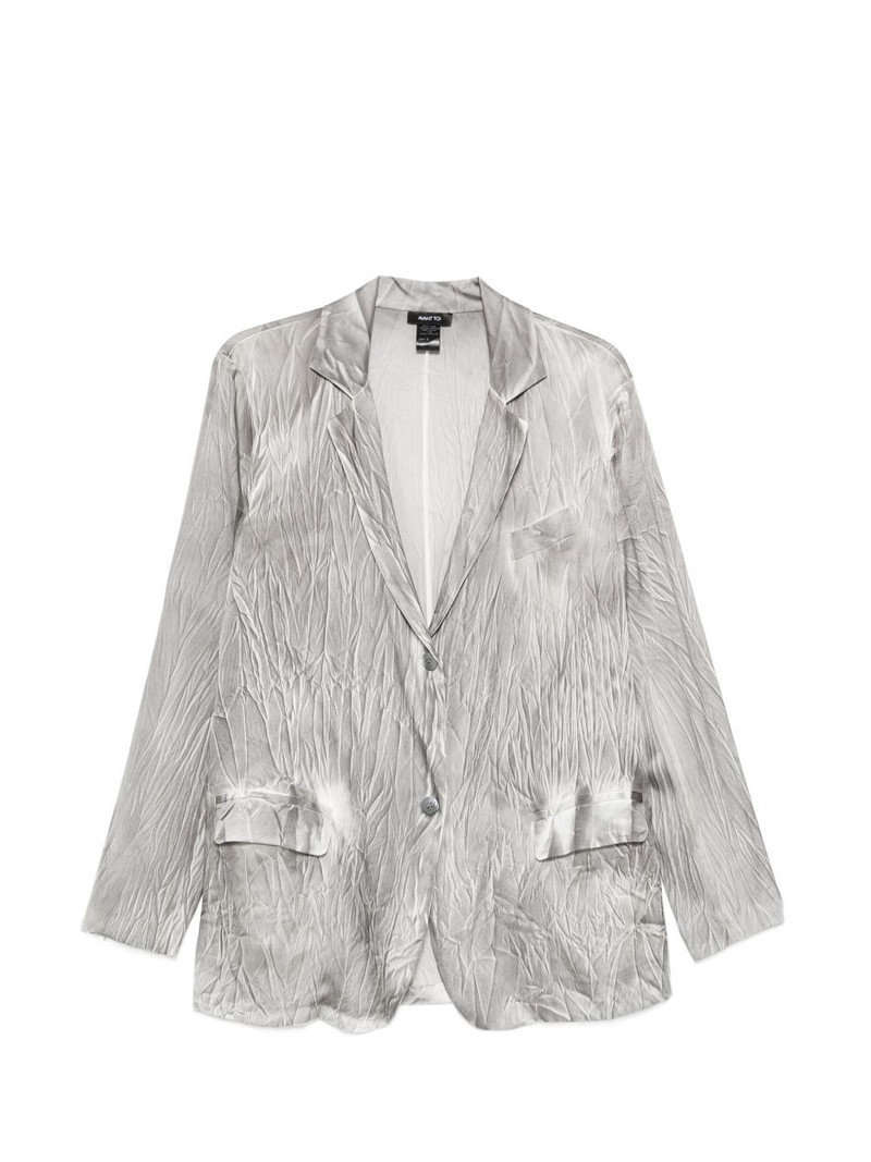crinkled-finish single-breasted jacket 1