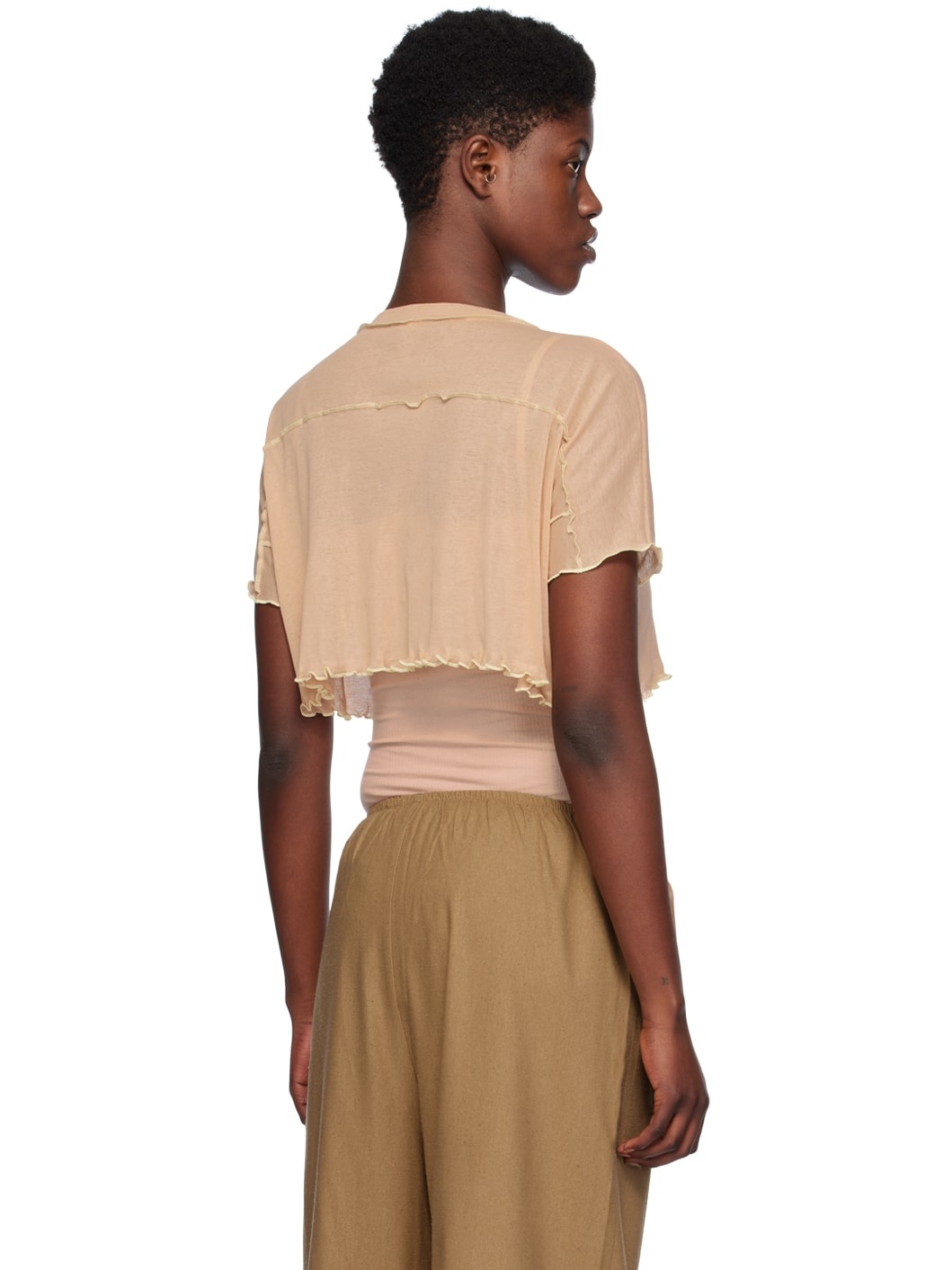 Beige Sun Crop T-Shirt - 3