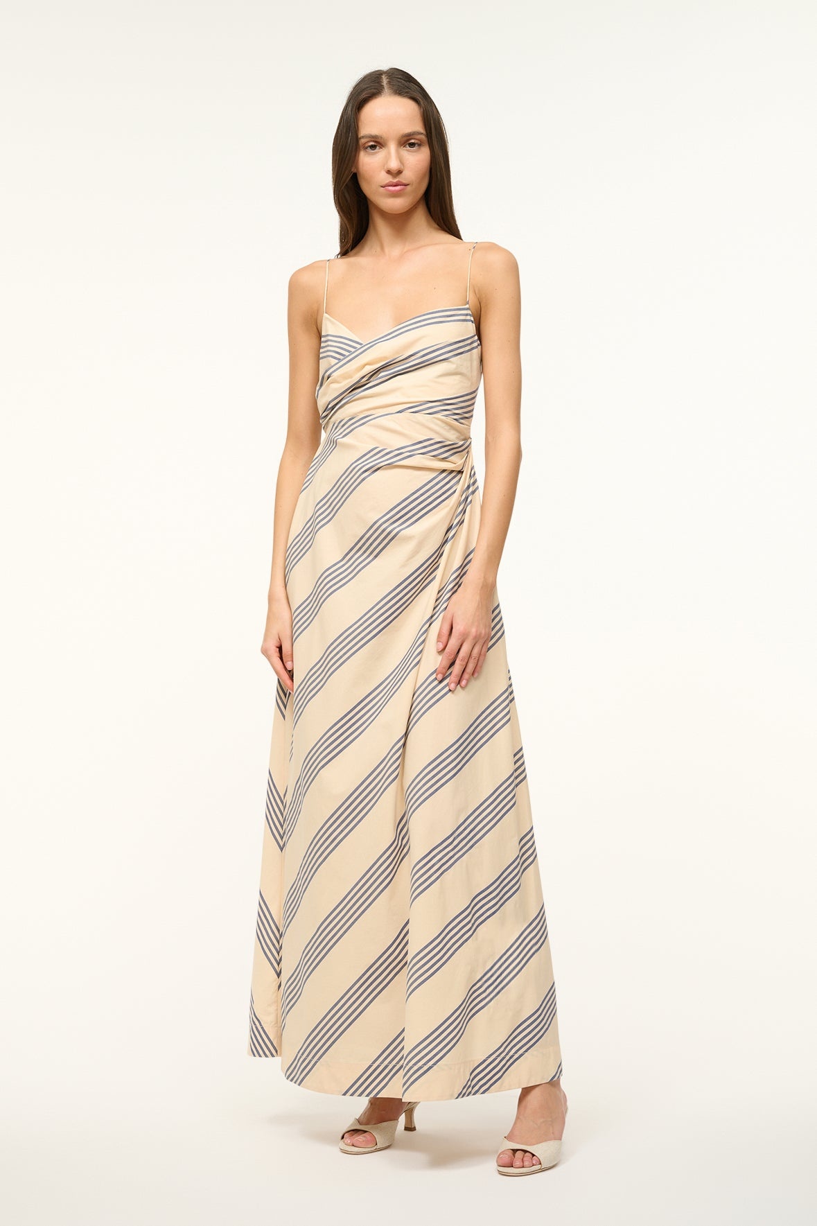 STAUD SARAH DRESS MARINE BAYADERE STRIPE - 2