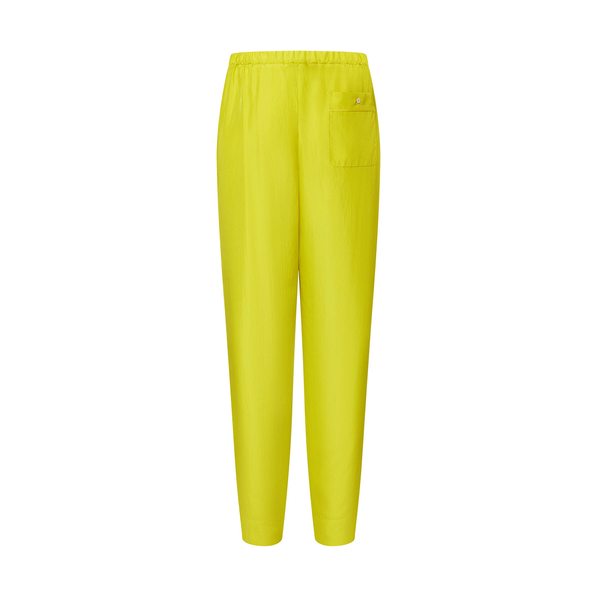 Chartreuse Silk Pajama Pants - 3