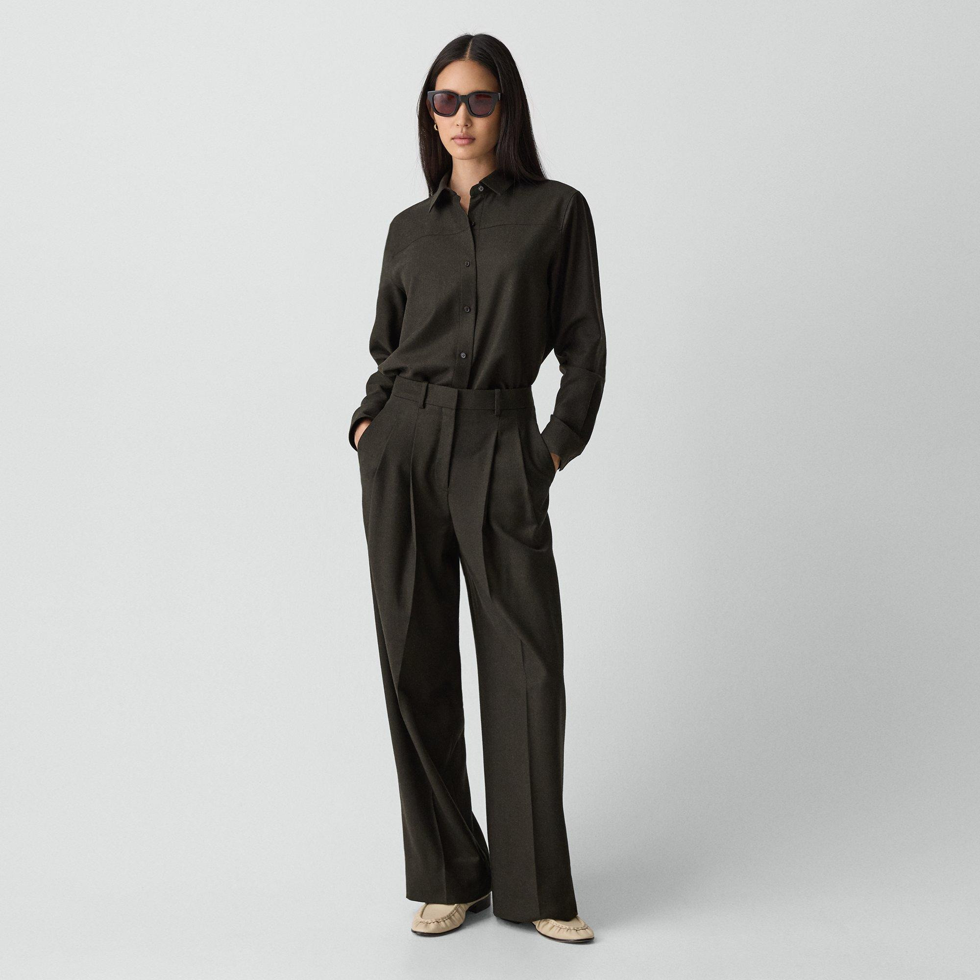 Double Pleat Pant, 29’’ in Sleek Flannel - 2