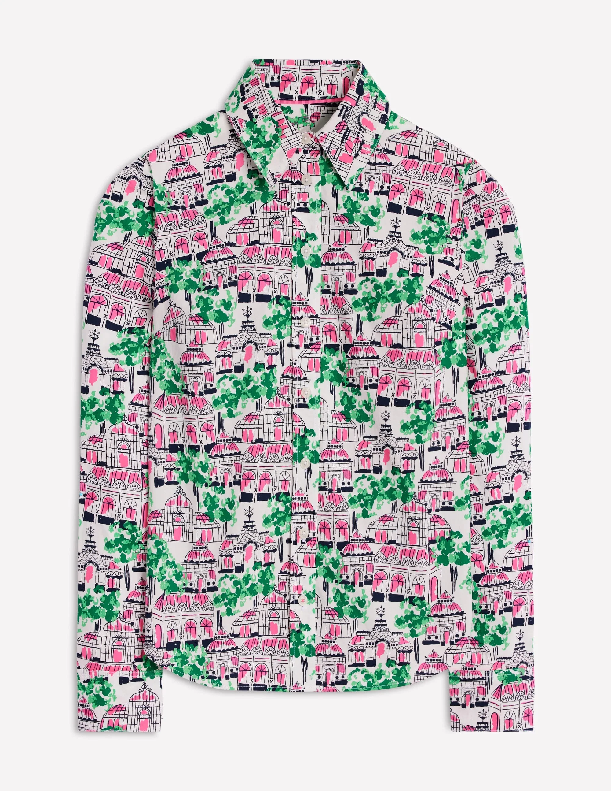 Sienna Cotton Shirt-Ivory, Botanical Greenhouse - 1