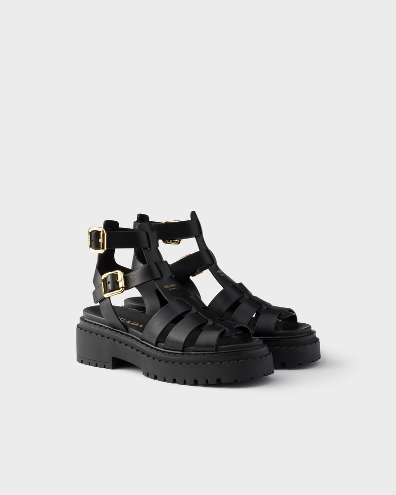 Leather sandals with ankle straps 1