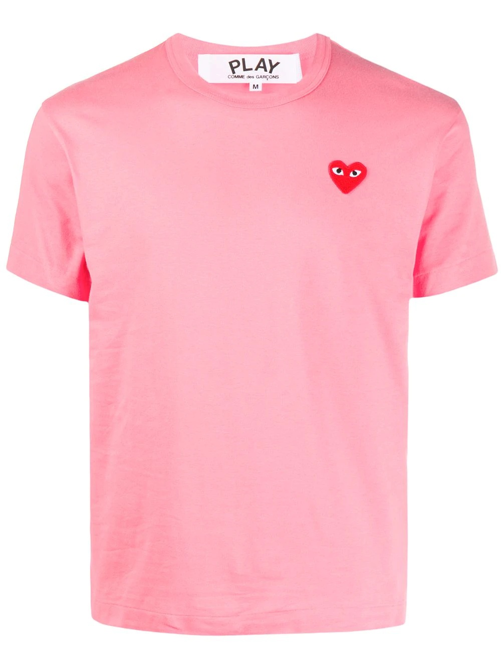 heart embroidered round neck T-shirt - 1