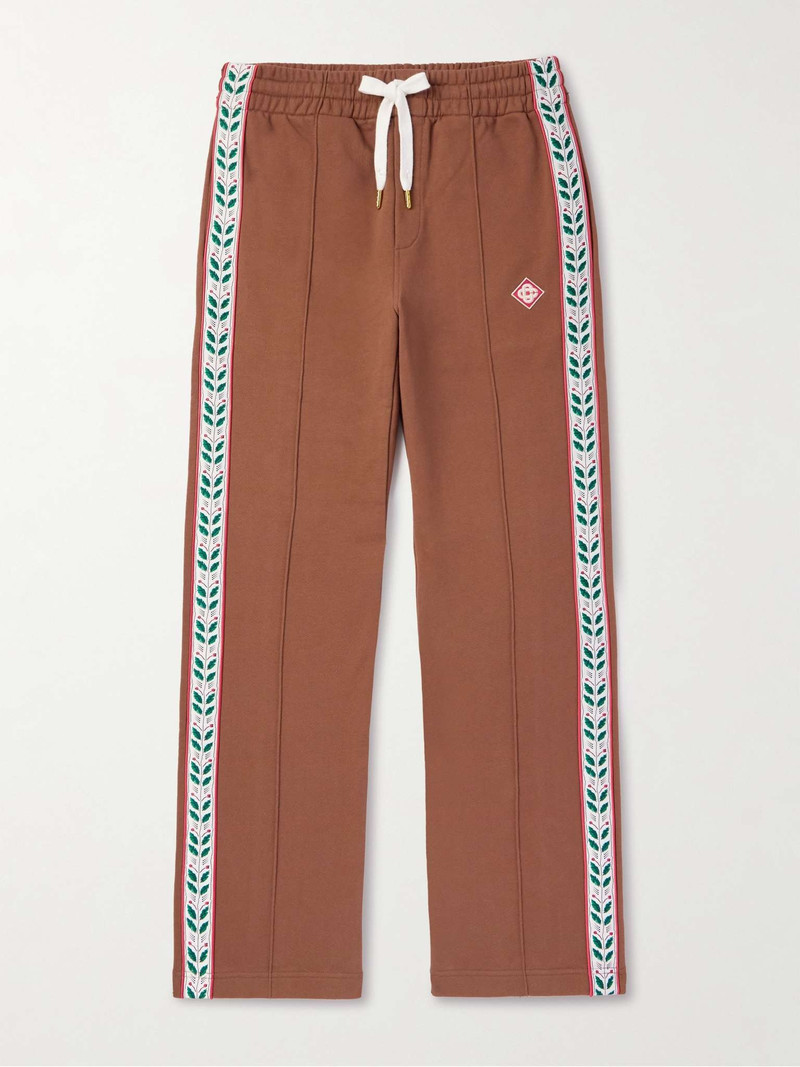 Laurel Straight-Leg Logo-Appliquéd Organic Cotton-Jersey Sweatpants - 1