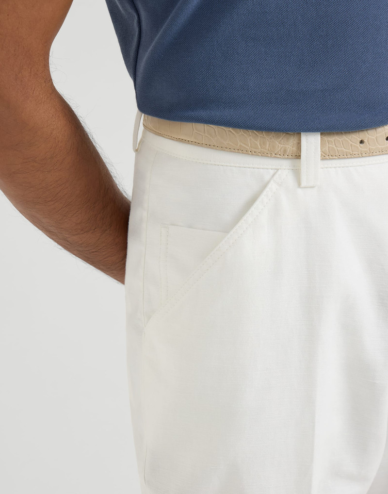 Cotton and linen panama trousers 4
