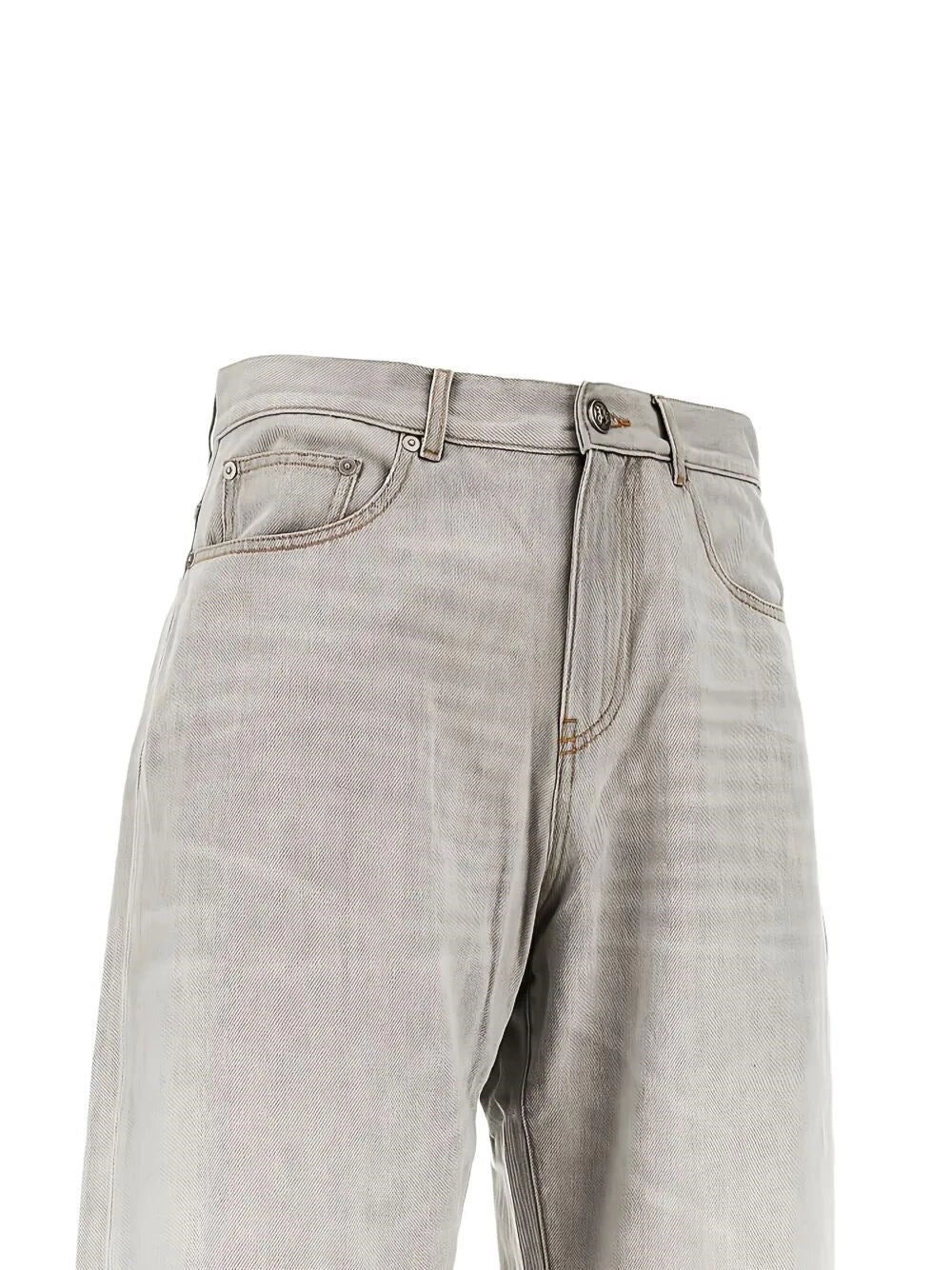 Palm Angels Men `Curved Logo` Loose Jeans - 2
