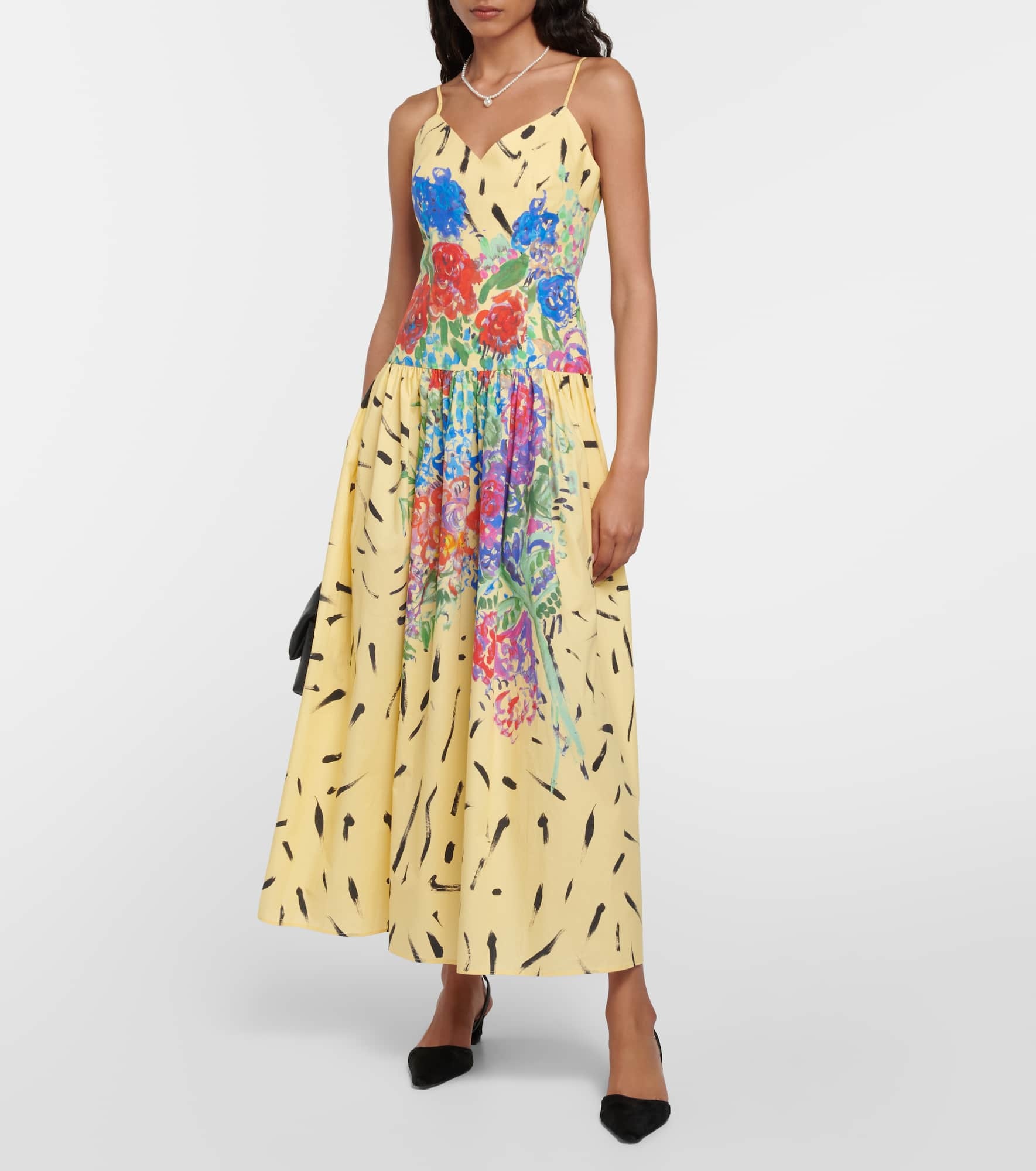 Floral cotton midi dress - 2