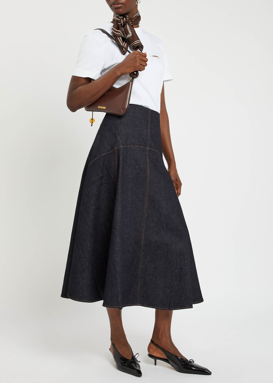 Jacquemus La Triangle De-nîmes Panelled Midi Skirt - 4