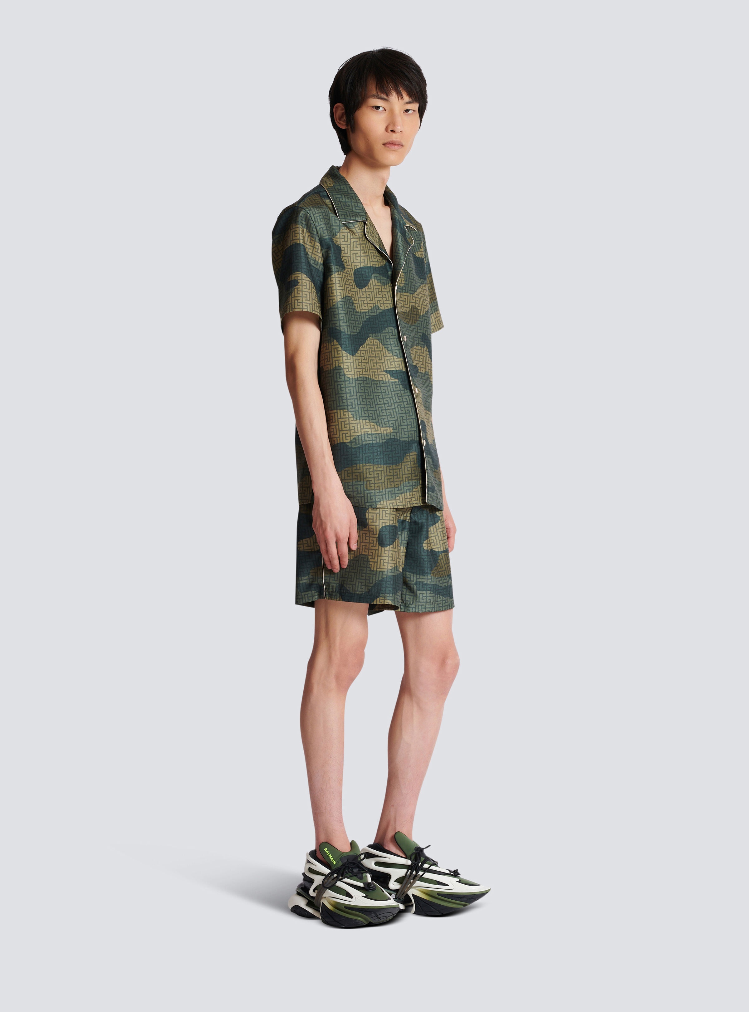 Camouflage monogrammed Shantung short-sleeved shirt - 3