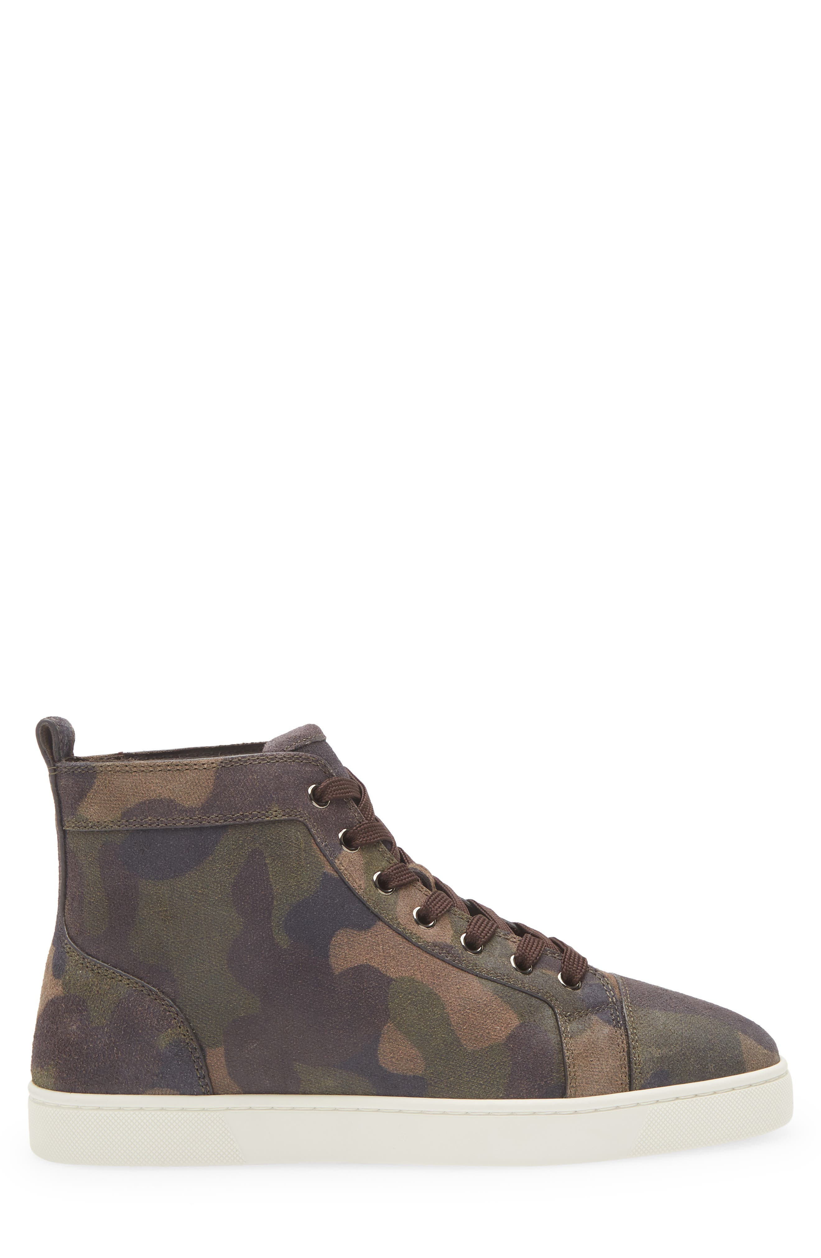 Christian Louboutin Louis Crosta Camouflage High Top Sneaker in Cafe/Green at Nordstrom - 3