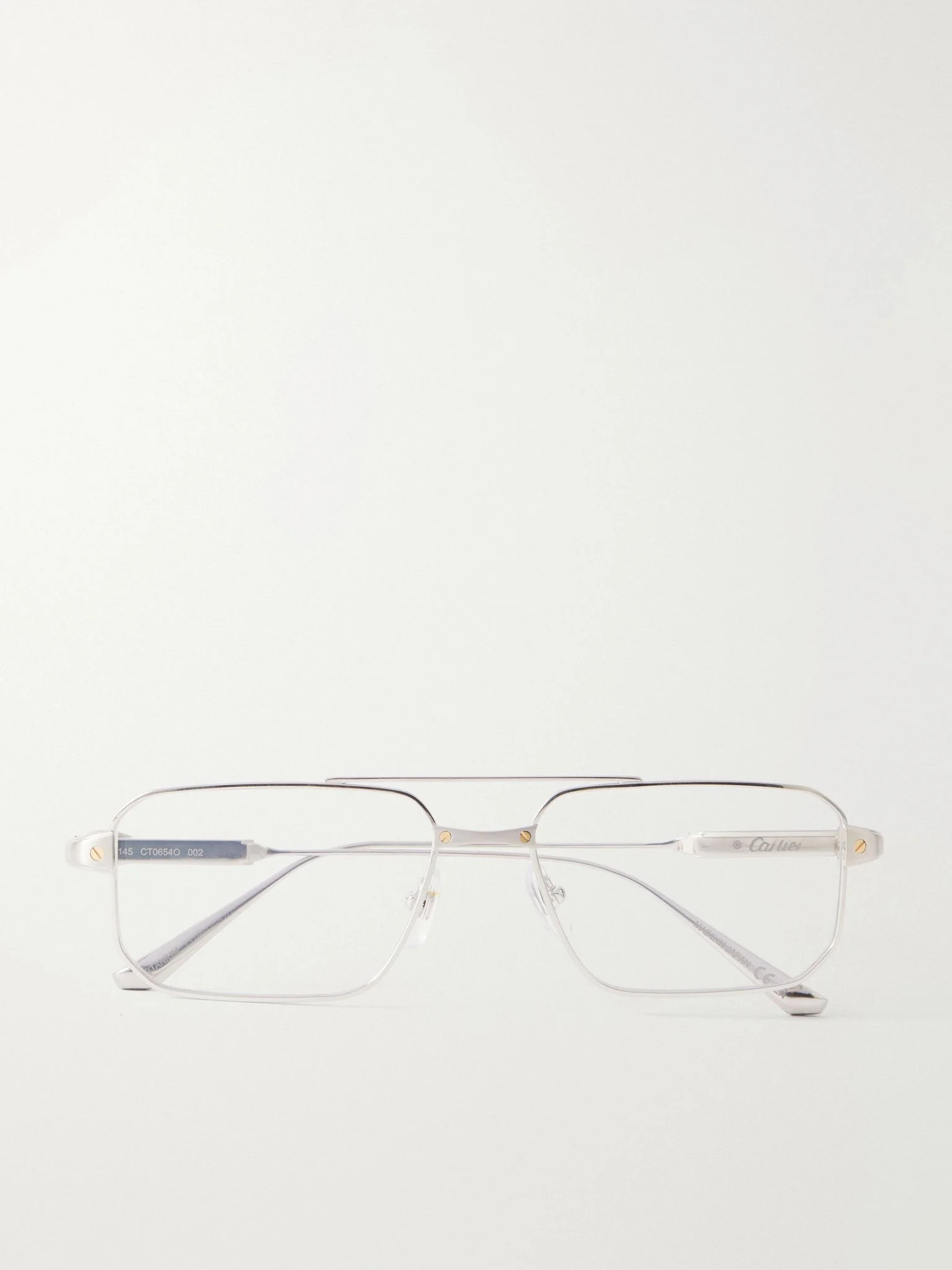 Santos de Cartier Aviator-Style Silver-Tone Glasses Silver - 1