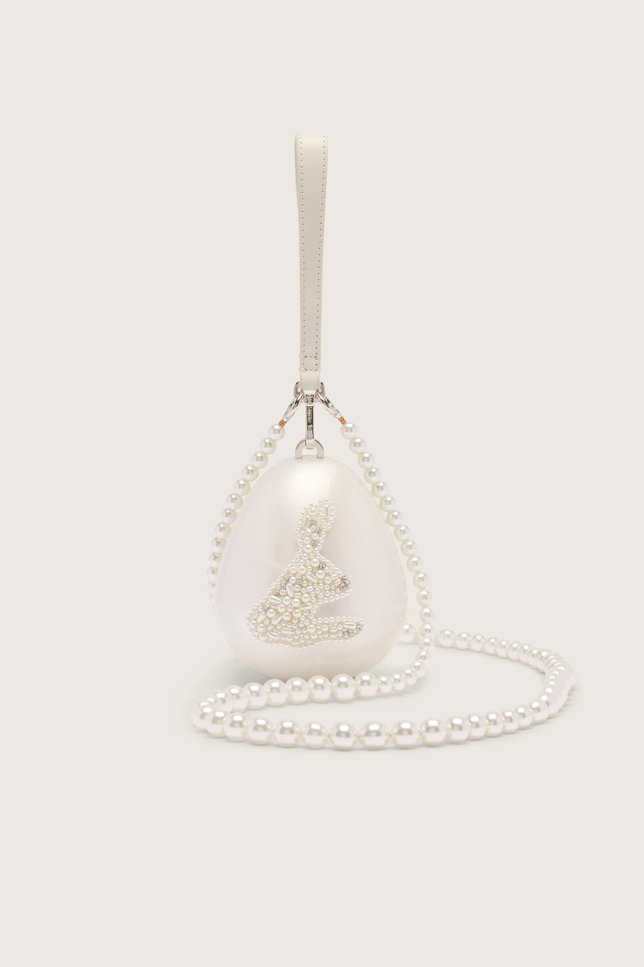 Embellished Hare Pearl Egg Bag - 1