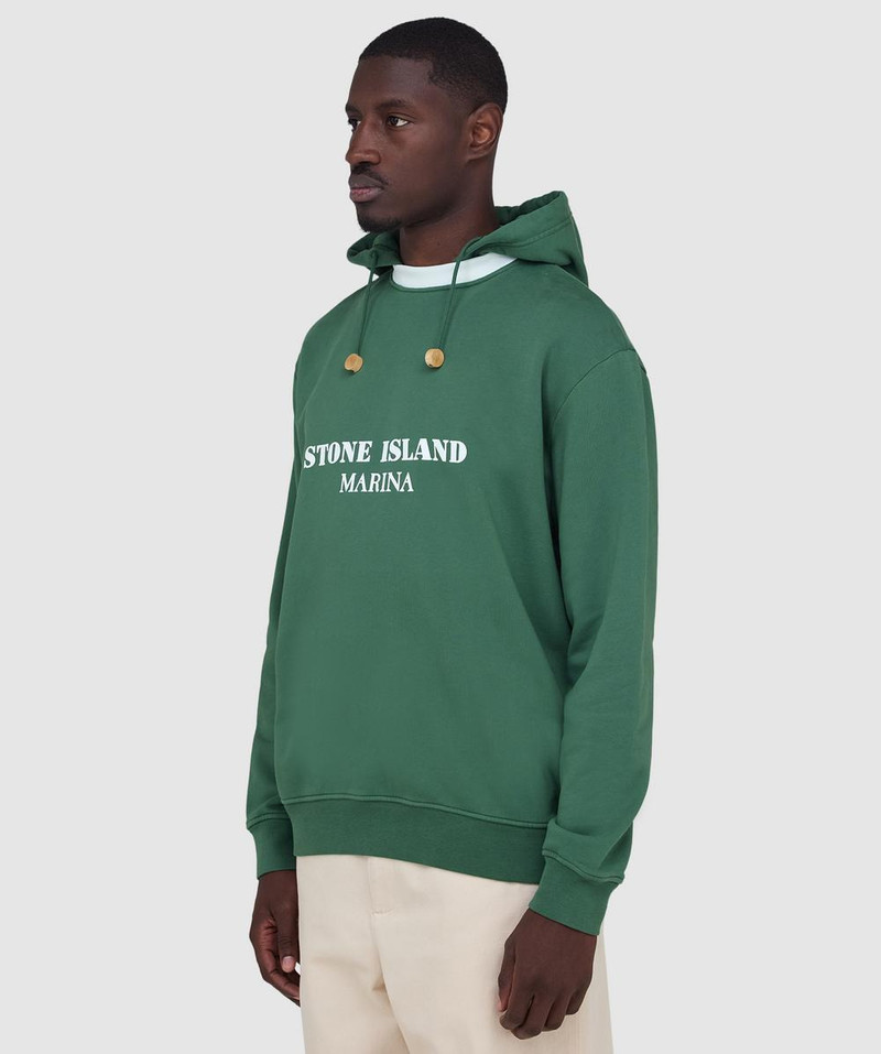 Stone Island Marina fleece garment dyed hoodie outlook